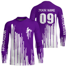 Load image into Gallery viewer, Adult&amp;Kid purple custom dirt bike jersey Motocross jersey upf30+ mens women Motocross Shirt| CTP06