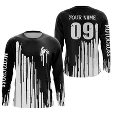 Load image into Gallery viewer, Adult&amp;Kid black custom dirt bike jersey Motocross jersey upf30+ mens women Motocross Shirt| CTP06