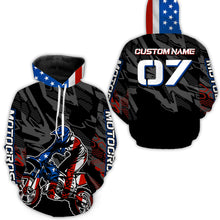 Load image into Gallery viewer, Adult&amp;Kid American Flag Custom Dirt Bike Jersey Motocross Jersey Upf30+ Motocross Shirt| CTP95