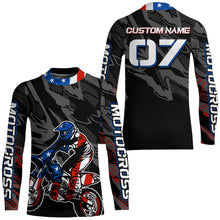 Load image into Gallery viewer, Adult&amp;Kid American Flag Custom Dirt Bike Jersey Motocross Jersey Upf30+ Motocross Shirt| CTP95