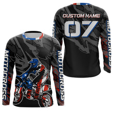 Load image into Gallery viewer, Adult&amp;Kid American Flag Custom Dirt Bike Jersey Motocross Jersey Upf30+ Motocross Shirt| CTP95