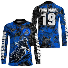 Load image into Gallery viewer, Adult&amp;Kid Blue Custom Dirt Bike Jersey Motocross Jersey Upf30+ Motocross Shirt| CTP90