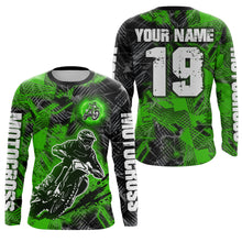 Load image into Gallery viewer, Adult&amp;Kid Green Custom Dirt Bike Jersey Motocross Jersey Upf30+ Motocross Shirt| CTP90