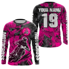 Load image into Gallery viewer, Adult&amp;Kid Pink Custom Dirt Bike Jersey Motocross Jersey Upf30+ Motocross Shirt| CTP90