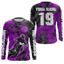 Load image into Gallery viewer, Adult&amp;Kid Purrple Custom Dirt Bike Jersey Motocross Jersey Upf30+ Motocross Shirt| CTP90