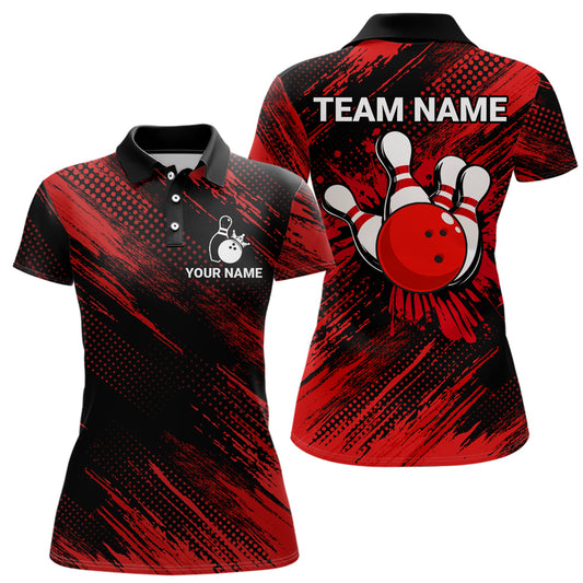 Red Bowling Jersey Men And Women Custom Bowling Shirts Unisex Polo Bowling Team Shirt CP17