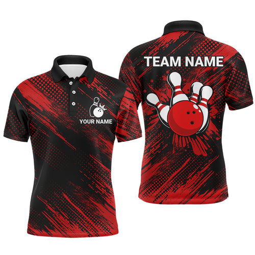 Red Bowling Jersey Men And Women Custom Bowling Shirts Unisex Polo Bowling Team Shirt CP17