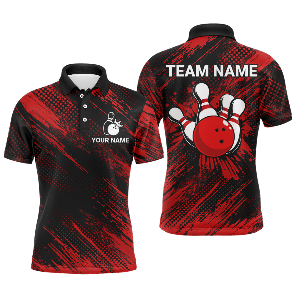Red Bowling Jersey Men And Women Custom Bowling Shirts Unisex Polo Bowling Team Shirt CP17