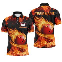 Load image into Gallery viewer, Red Flame Bowling Jersey Men And Women Custom Bowling Shirts Unisex Polo Bowling Team Shirt CP07