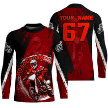 Load image into Gallery viewer, Adult&amp;Kid Red Custom Motocross Jersey Upf30+ Dirt Bike Jersey Mens Women Motocross Shirt| CTP53
