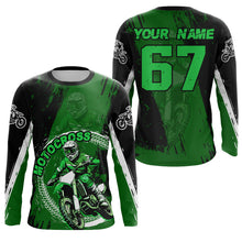 Load image into Gallery viewer, Adult&amp;Kid Green Custom Motocross Jersey Upf30+ Dirt Bike Jersey Mens Women Motocross Shirt| CTP53