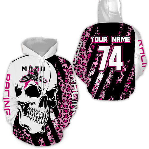 Custom Dirt Bike Hoodie Skull Motocross Hooded Jersey Mens Women Youth Motorcycle Hoodie| CTP39