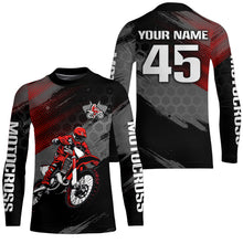 Load image into Gallery viewer, Adult&amp;Kid Custom Red Dirt Bike Jersey Motocross Jersey Upf30+ Motocross Shirt| CTP93