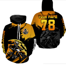 Load image into Gallery viewer, Custom Dirt Bike Jersey Orange Motocross Jersey Upf30+ Mens Women Motocross Shirt| CTP54