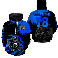 Load image into Gallery viewer, Custom Dirt Bike Jersey Blue Motocross Jersey Upf30+ Mens Women Motocross Shirt| CTP54