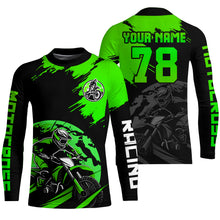 Load image into Gallery viewer, Custom Dirt Bike Jersey Green Motocross Jersey Upf30+ Mens Women Motocross Shirt| CTP54