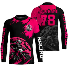 Load image into Gallery viewer, Custom Dirt Bike Jersey Pink Motocross Jersey Upf30+ Mens Women Motocross Shirt| CTP54