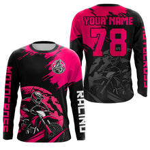 Load image into Gallery viewer, Custom Dirt Bike Jersey Pink Motocross Jersey Upf30+ Mens Women Motocross Shirt| CTP54