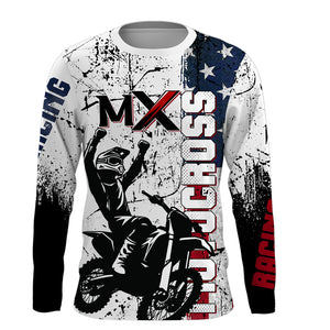 Custom White Motocross Jersey for Men Women Upf30+ Dirt Bike Shirt Racing Jersey| CTP103