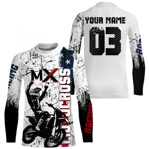 Custom White Motocross Jersey for Men Women Upf30+ Dirt Bike Shirt Racing Jersey| CTP103