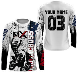 Custom White Motocross Jersey for Men Women Upf30+ Dirt Bike Shirt Racing Jersey| CTP103