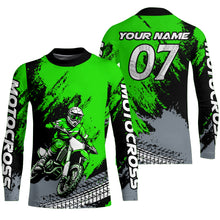 Load image into Gallery viewer, Custom Dirt Bike Jersey Green Motocross Jersey Upf30+ Mens Women Racing Shirt| CTP30