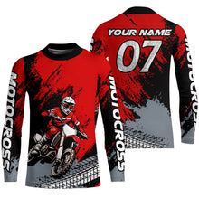 Load image into Gallery viewer, Custom Dirt Bike Jersey Red Motocross Jersey Upf30+ Mens Women Racing Shirt| CTP30