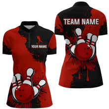 Load image into Gallery viewer, Custom Red Bowling Jersey For Men Bowling Shirt Team Bowling Quarter-Zip Shirt CP05