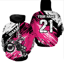 Load image into Gallery viewer, Adult&amp;Kid pink custom dirt bike jersey Motocross jersey mens women braaap motocross shirt| CTP07
