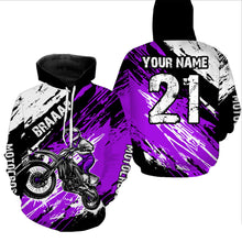 Load image into Gallery viewer, Adult&amp;Kid purple custom dirt bike jersey Motocross jersey mens women braaap motocross shirt| CTP07