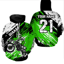 Load image into Gallery viewer, Adult&amp;Kid green custom dirt bike jersey Motocross jersey mens women braaap motocross shirt| CTP07