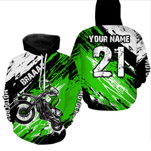 Adult&Kid green custom dirt bike jersey Motocross jersey mens women braaap motocross shirt| CTP07