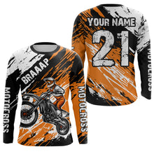 Load image into Gallery viewer, Adult&amp;Kid orange custom dirt bike jersey Motocross jersey mens women braaap motocross shirt| CTP07