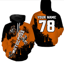 Load image into Gallery viewer, Orange custom dirt bike jersey adult&amp;kid Motocross jersey upf30+ mens women Motocross Shirt| CTP03