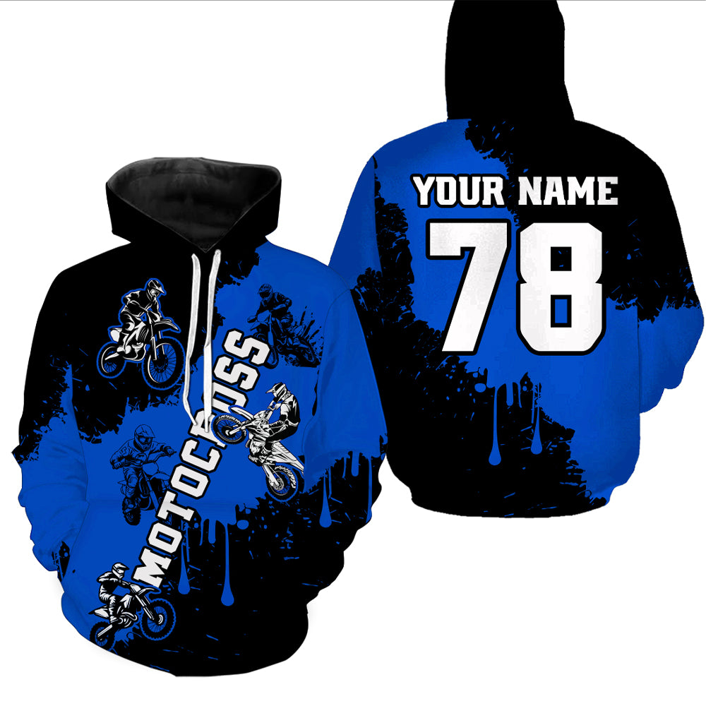 Blue custom dirt bike jersey adult&kid Motocross jersey upf30+ mens women Motocross Shirt| CTP03