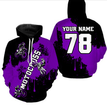 Load image into Gallery viewer, Purple custom dirt bike jersey adult&amp;kid Motocross jersey upf30+ mens women Motocross Shirt| CTP03