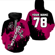 Load image into Gallery viewer, Pink custom dirt bike jersey adult&amp;kid Motocross jersey upf30+ mens women Motocross Shirt| CTP03