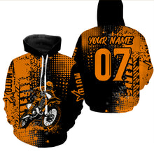 Load image into Gallery viewer, Adult&amp;Kid Orange Custom Dirt Bike Jersey Motocross Jersey Upf30+ Motocross Shirt| CTP73