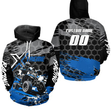 Load image into Gallery viewer, Blue Atv Racing Hoodie Custom Quad Bike Shirt Upf30+ Adult Youth Off-Road Atv Motocross Hoooded  NHN008