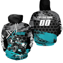 Load image into Gallery viewer, Turquoise Atv Racing Hoodie Custom Quad Bike Shirt Upf30+ Adult Youth Off-Road Atv Motocross Hoooded  NHN008