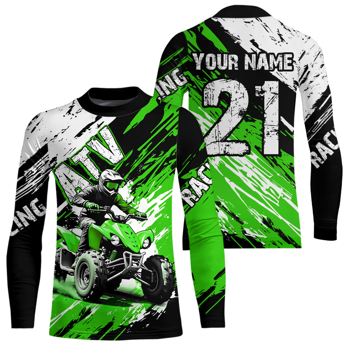 Green Atv Motocross Jersey Custom Off-Road Quad Bike Shirt For Men Women Kid Youth Mx Dirt Bike NHN006