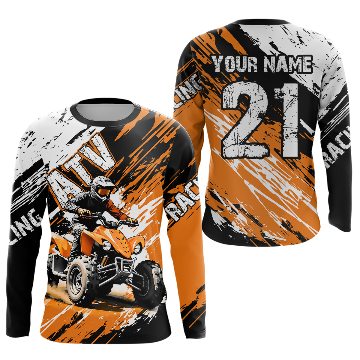 Orange Atv Motocross Jersey Custom Off-Road Quad Bike Shirt For Men Women Kid Youth Mx Dirt Bike NHN006