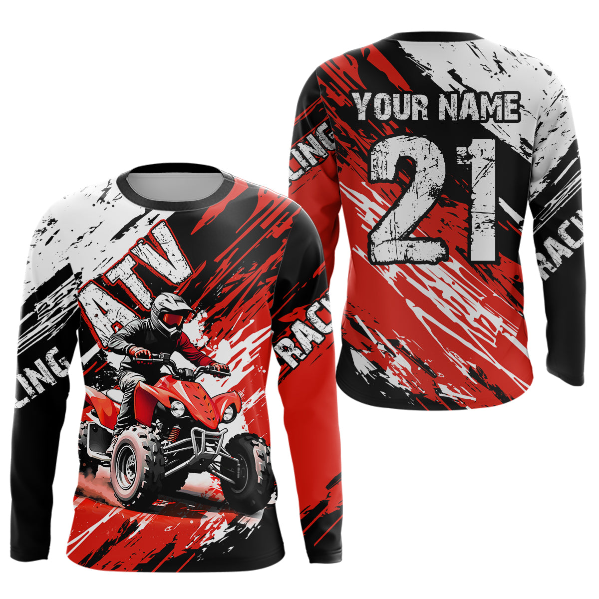 Red Atv Motocross Jersey Custom Off-Road Quad Bike Shirt For Men Women Kid Youth Mx Dirt Bike NHN006