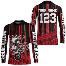 Load image into Gallery viewer, Red Motocross Jersey Upf30+ Custom Dirt Bike Jersey Mens Women Off-Road Jersey Adult&amp;Kid| CTP60