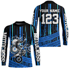 Load image into Gallery viewer, Blue Motocross Jersey Upf30+ Custom Dirt Bike Jersey Mens Women Off-Road Jersey Adult&amp;Kid| CTP60