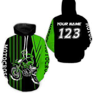 Adult&Kid Custom Green Motocross Jersey Upf30+ Mens Women Dirt Bike Shirt Off Road Jersey| CTP100