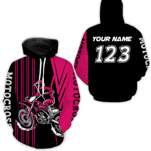 Adult&Kid Custom Pink Motocross Jersey Upf30+ Mens Women Dirt Bike Shirt Off Road Jersey| CTP100