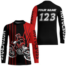 Load image into Gallery viewer, Adult&amp;Kid Custom Red Motocross Jersey Upf30+ Mens Women Dirt Bike Shirt Off Road Jersey| CTP100