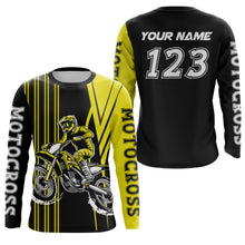 Load image into Gallery viewer, Adult&amp;Kid Custom Yellow Motocross Jersey Upf30+ Mens Women Dirt Bike Shirt Off Road Jersey| CTP100