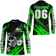 Load image into Gallery viewer, Green Motocross Jersey Upf30+ Custom Dirt Bike Jersey Mens Women Off-Road Jersey Adult&amp;Kid| CTP48